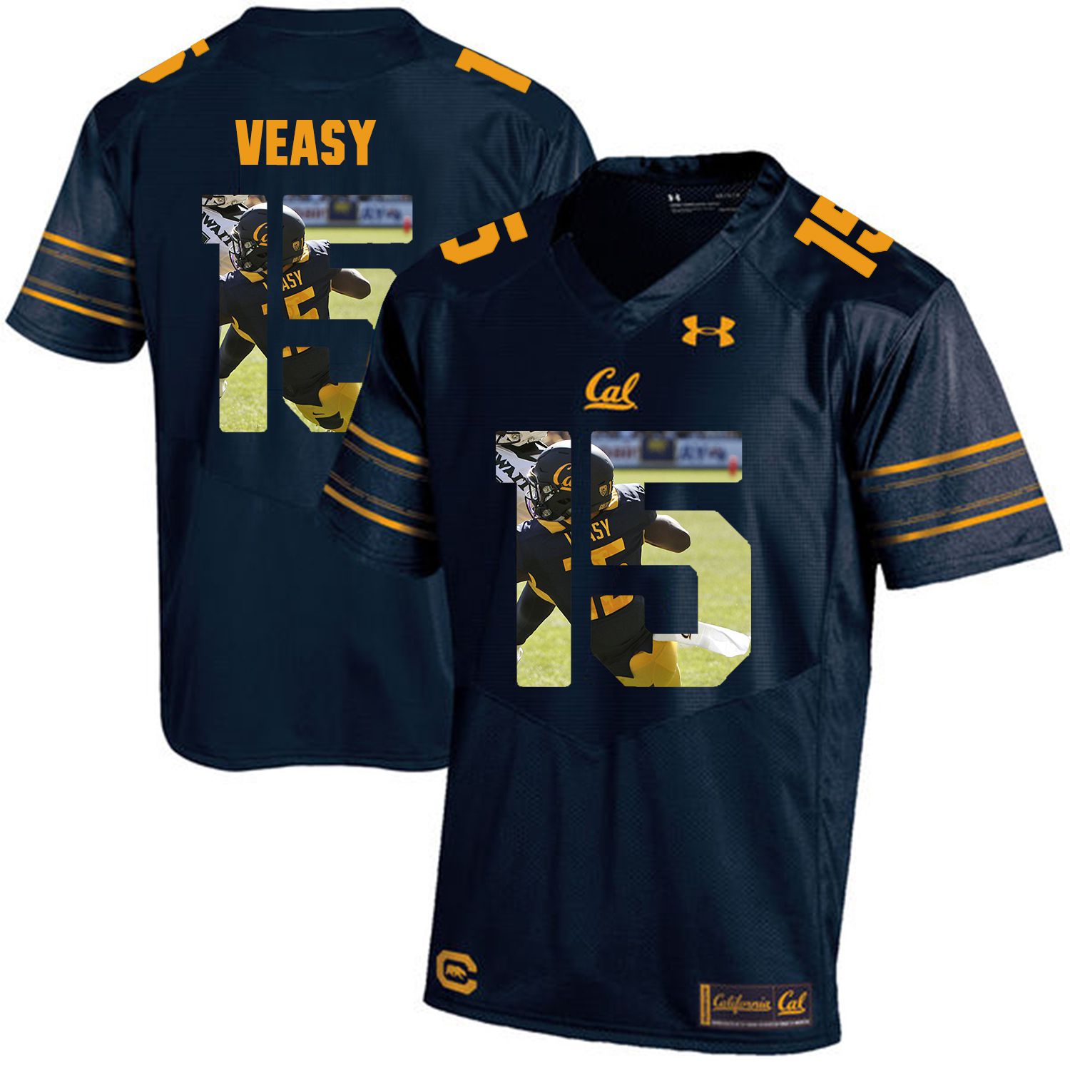 Men California Golden Bears #15 Jordan Veasy Dark blue Customized NCAA Jerseys1->customized ncaa jersey->Custom Jersey